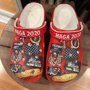 Women size 9 trump crocs